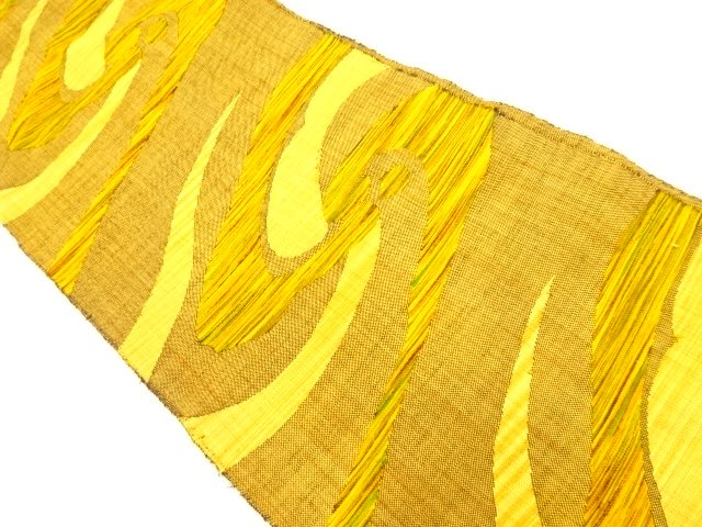 JAPANESE KIMONO / NAGOYA OBI / TSUMUGI / WOVEN ABSTRACT PATTERN